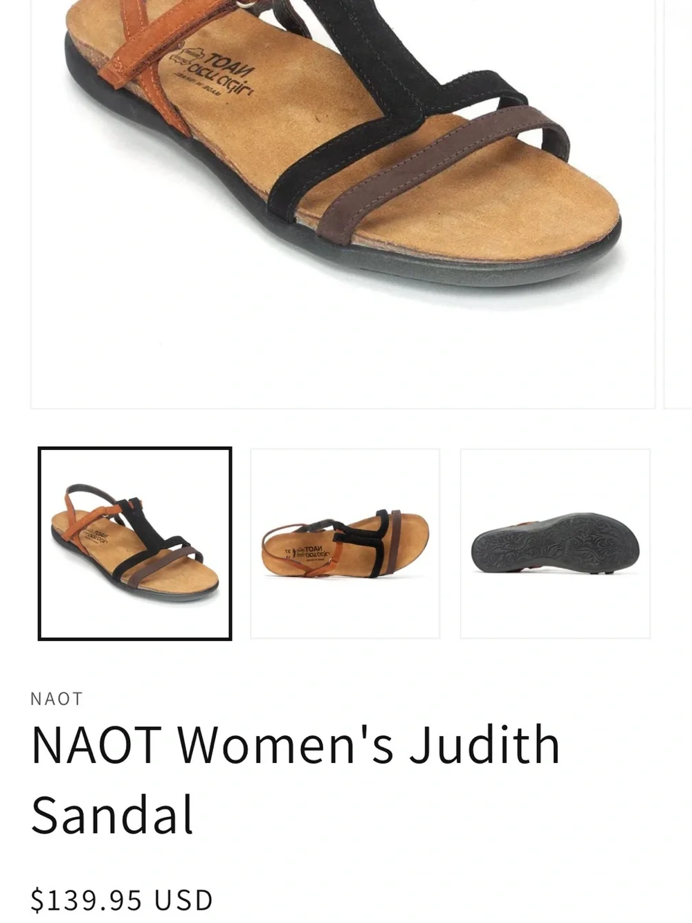 Naot Euro 36 Judith Sandal